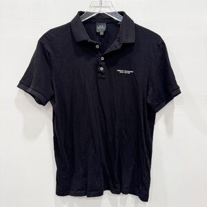 Armani Exchange Men’s Black Short Sleeve Polo Shirt Medium